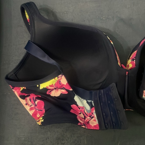 Lane Bryant Cacique 38f floral bra, navy, pink, lime - Picture 2 of 3